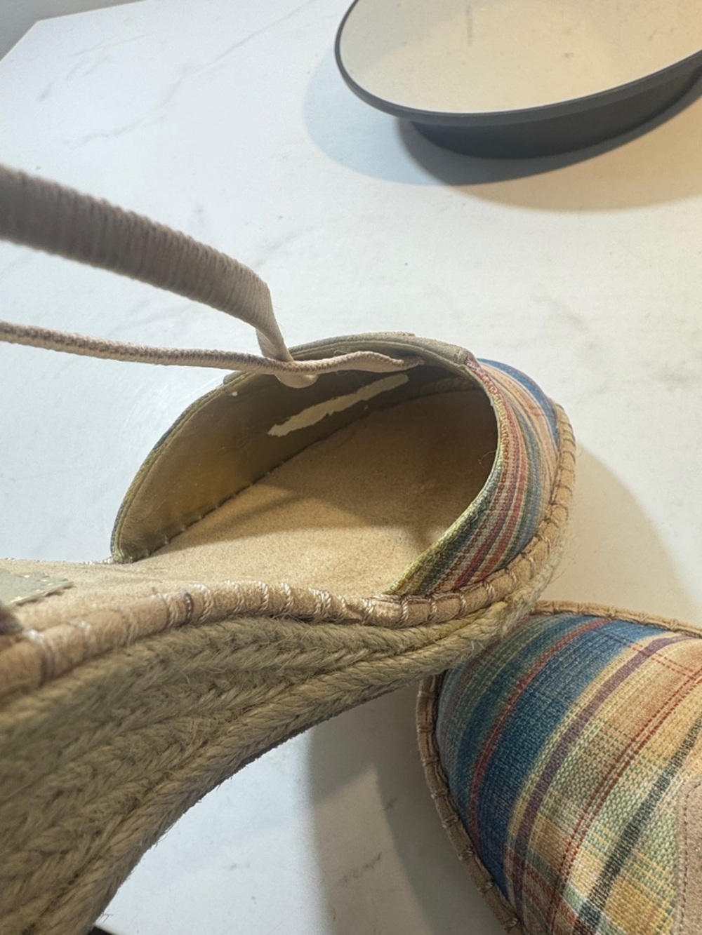 Liz Claiborne Brynn Multicolor Plaid Espadrille Wedges - Size 10M - Picture 11 of 12